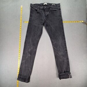 Jules Jeans Mens Selvedge Black Charcoal Wash Regular Straight 31x31